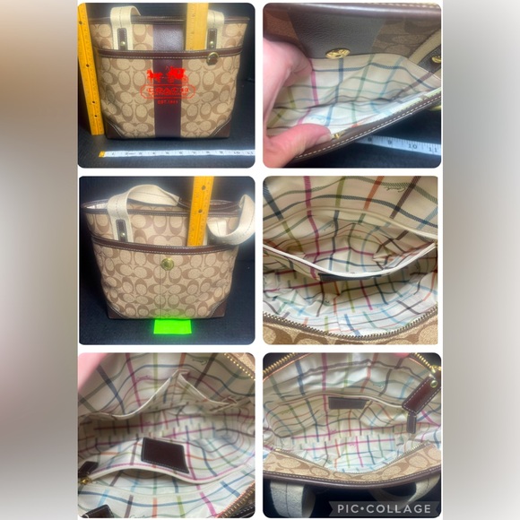 Coach Signature Heritage Stage Coach Carriage Tote FABULOUS - Picture 15 of 17